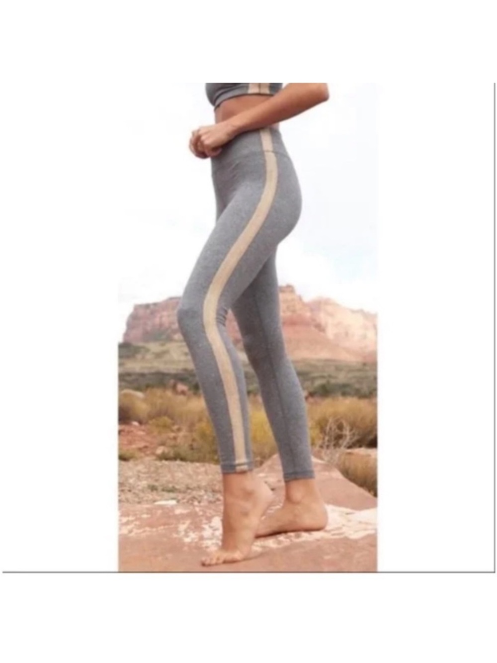 Spiritual Gangster Navy and Gold Yoga leggings